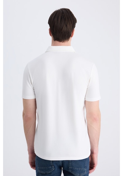 Twn Slim Fit Ekru Düz Modal T-shirt 4ec1459811112 E01