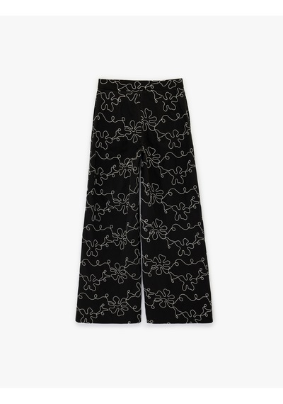 Koton Pamuklu Cepli Yüksek Bel Geniş Paça Çiçekli Poplin Pantolon Siyah Desenli 6sak40164uw Siyah Desenli Koton Pamuklu Cepli Yüksek Bel Geniş Paça Çiçekli Poplin Pantolon Siyah Desenli 6sak40164uw Siyah Desenli
