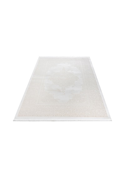 Badelya Home Krem Ekru 7134 Modern Doğal Taban Saçaklı Salon Koridor Mutfak Çocuk Oturma Odası Halı Yolluk 7134-krem