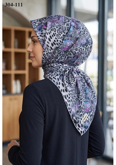 Sharell Leopar Desenli Soft Pamuk Eşarp 304-111 Çok Renkli