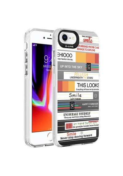 Zore İphone 8 Kılıf Desenli Ogaa Silver Sert Kapak - You