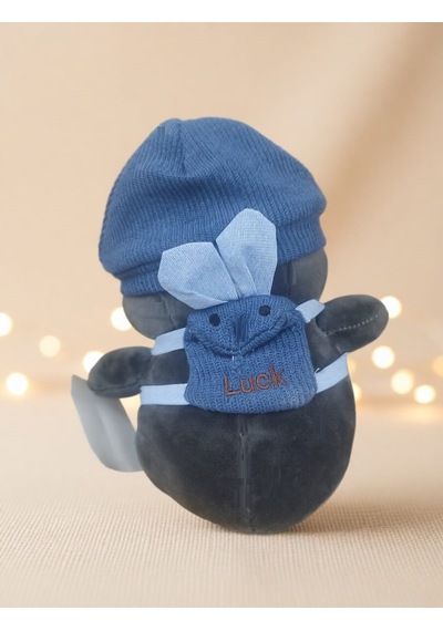 Lucky Şanslı Penguen Bereli Sırt Çantalı Peluş Oyuncak 02 - Çok Renkli