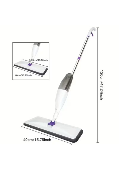 Nobera Profesyonel Sprey Mop Su Püskürtmeli Temizlik Paspası 360 Döner Başlık 350 Ml Su Hazneli 4 Bezli Set