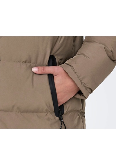 Only Onlpaula Premium Puffer Kadın Günlük Mont 15326655-walnut Krem