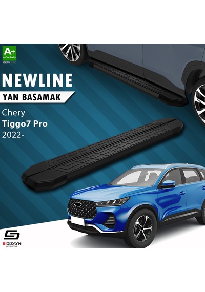 S-dizayn Chery Tiggo7 Pro Newline Siyah Yan Basamak 183 Cm 2022 Üzeri