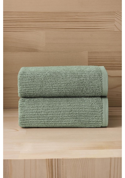Pana 303 - Yeni Trend, 50x90cm. 2ad. Premium Havlu Seti Yeşil