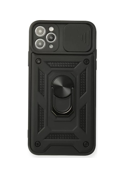 Newface Apple İphone 11 Pro Max Kılıf Pars Lens Yüzüklü Silikon - Siyah