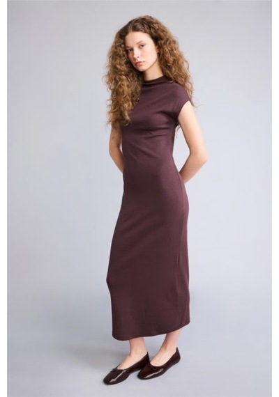 Defacto Bodycon Vücudu Saran Modal Maxi Elbise H0862ax26spbn320 Kahve-bn320