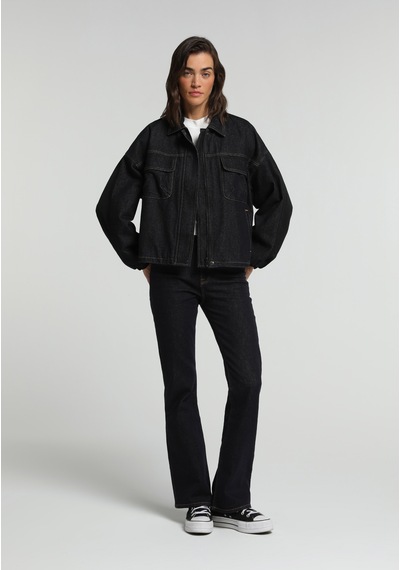 Colin's Colins Oversize Fit Fermuarlı Astarlı Kadın Dark İndigo Denim Ceket Cl1082793 Q1.v1 Dn45173