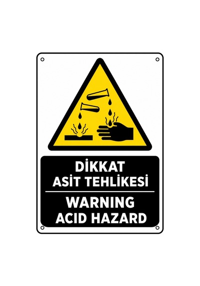 Dikkat Asit Tehlikesi 50x70cm Pvc Isg Levha V2