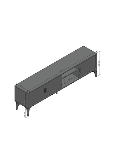 Marin Tv Ünitesi Tv Sehpası 180 Cm Çizgi Desenli , Raflı , Sis Gr Marin Tv Ünitesi Tv Sehpası 180 Cm Çizgi Desenli , Raflı , Sis Gr