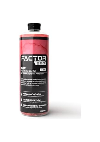 Ayrex Factor 360 X Gel Jel Lastik Parlatıcı Otomobil Teker Cilası Jel Kıvamlı Lastik Parlatıcı Uzun Süre Kalıc