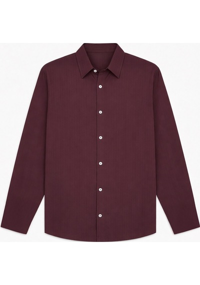Antioch Relaxed Fit Çizgili Erkek Gömlek Bordo