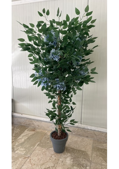 Erhan Flowers Mavi Erguvan Ağacı 150cm Plastik Saksı Yapay Agac Çok Renkli