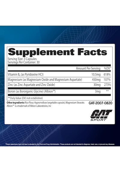 Gat Zmag-t Zma Magnezyum + Çinko + Boron 90 Vegetable Capsules