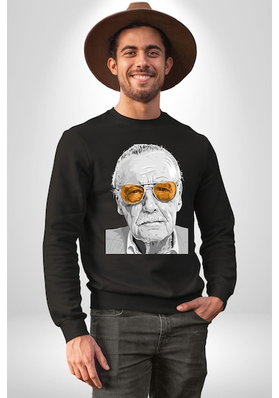 Stan Lee Unisex Siyah Sweatshirt Siyah
