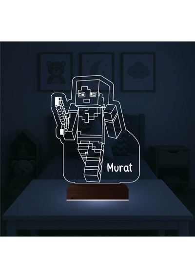 Luvivia Çocuk Odası Hediye Robot Çizgi Film Tasarım Kişiye Özel 3d Lamba - Masa Gece Lambası Şeffaf