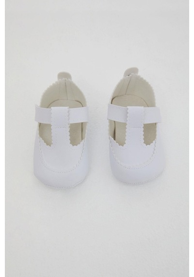 Bebiccino Kız Bebek Patik Ayakkabı Cırtlı 18-19 Numara, Beyaz