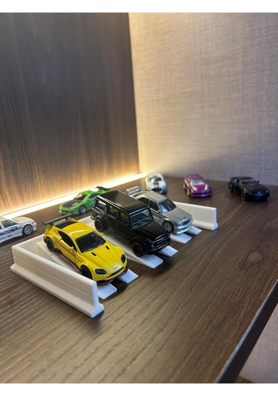 Reborn 3d 1/64 Ölçek Araç Rampa Ve Bariyer Standı Beyaz
