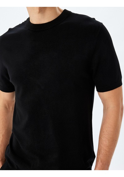 Koton Regular Fit Bisiklet Yaka Viskon Basic Kısa Kollu Triko Tişört Siyah 5sam70022ht Siyah Koton Regular Fit Bisiklet Yaka Viskon Basic Kısa Kollu Triko Tişört Siyah 5sam70022ht Siyah