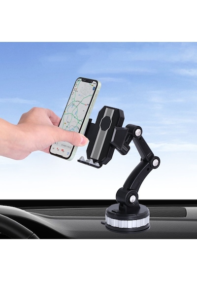 Araç İçi Telefon Tutucu Ayarlanabilir Uzayabilen 360 Dönebilen Vantuzlu Cam Ve Torpido İçin Uygun
