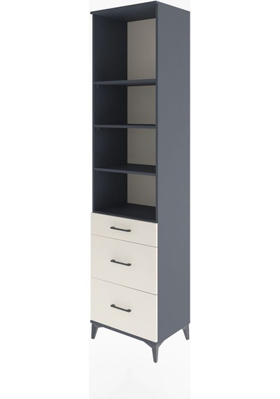 Hyperion Dolap 4 Raflı 3 Çekmeceli 60x44x243 Antrasit-aytaşı Antrasit