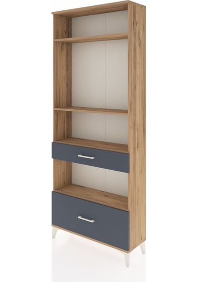 Arges Dolap 4 Raflı 2 Çekmeceli 88x30x221 Çam-antrasit Çam