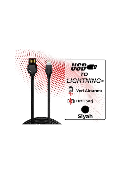 Ttaf T-CHR-03-3 USB-A To Lightning 2.4 A Çelik Zırhlı Şarj Data Aktarım Kablosu 1M