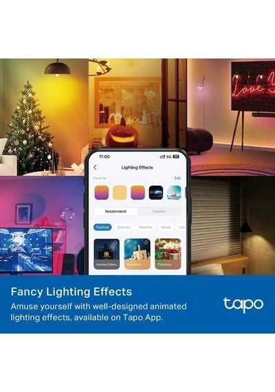 Ayrex Tp-link Tapo L430c / Çok Renkli Akıllı Mum Ampul / 16 Milyon Renk Ve Ayarlanabilir Beyaz / Müzik Senkronizasyo Diğer