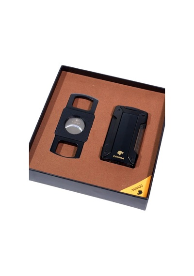 Cohiba Çakmak Kesici İkili Siyah Puro Seti - Tr9263