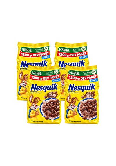 Nesquik Kakaolu Tam Tahıl Gevreği 1200 Gr 4 Lü 4,8 Kg