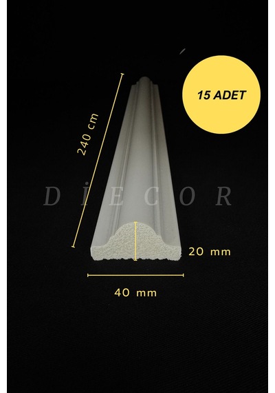 Diecor Dekoratif Boyanabilir 15 Adet 4 Cm Polistren Duvar Çıtası Beyaz 4 Cm Model:xa215