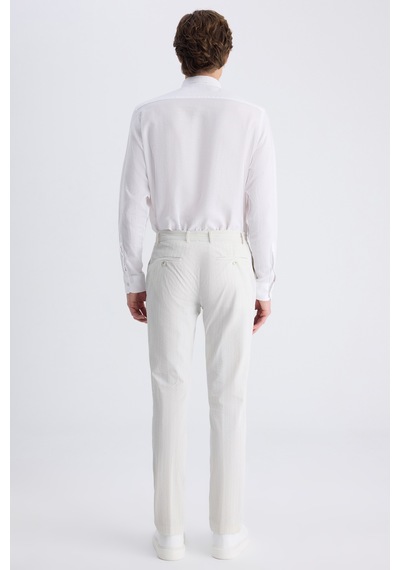 Twn Slim Fit Ekru Çizgili Pamuklu Jogger Pantolon 4ec0305013442 E01
