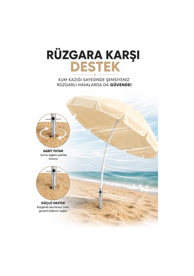Metal Görünümlü Şemsiye Kazığı 46 Cm / 30 Mm Çap Gümüş