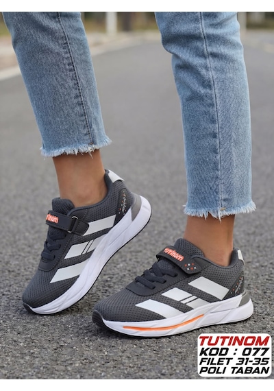 Papucumun Dünyası Tutinom Unisex Çocuk Spor Ayakkabı Kız Ve Erkek Füme - Turuncu