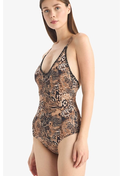 Defacto Regular Fit Leopar Desenli Mayo-fall İn Love E3901ax25smbk81 Siyah