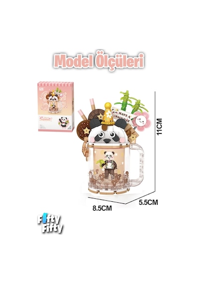 Loz Creative Serisi Panda Figürlü Bardak Modeli 297 Parça Oyuncak Yapım Seti Fflz-4206
