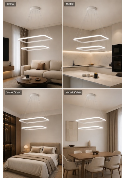 AvizeGO Diva 2'li Led Sarkıt Avize Beyaz Işık