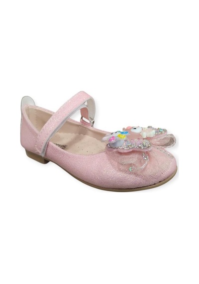 Minican Hy-506 Taşlı Fiyonk Detaylı Kız Çocuk Babet Pembe