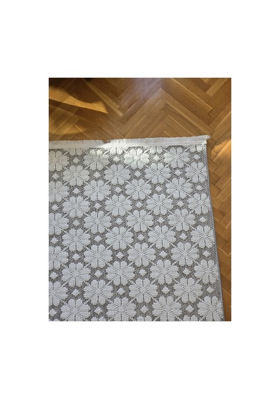Badelya Home Monaco 0221 Krem A.gri İskandinav Sisal Bukle Yumuşak Özel Ölçü Salon Koridor Mutfak Halısı Yolluk 0221-krem/a.gri