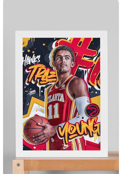 Trae Young Çerçeveli Tablo - Atlanta Hawks Nba Posteri Tablo