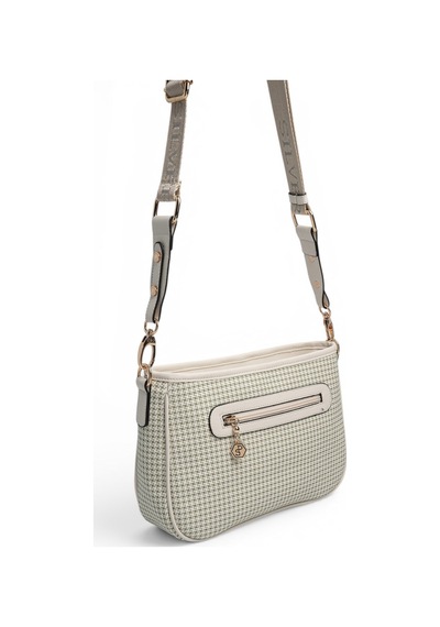 Silver & Polo Silver Polo Yeşil - Kemik Kaz Ayağı Ekose Kadın Çapraz Çanta Sp1160