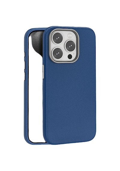 Pıılı Apple Uyumlu iPhone 15 Pro Leather Magsafe Telefon Kılıfı Lacivert Lacivert