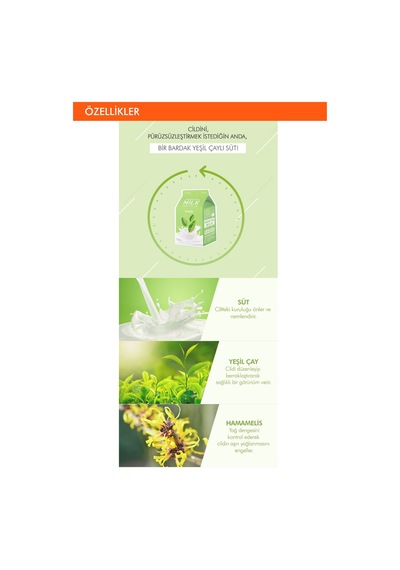 Missha Hassas Ciltler İçinKarşıtı Yaprak Maske(Yeşil Çay-Süt) APIEU Green Tea Milk One-Pack