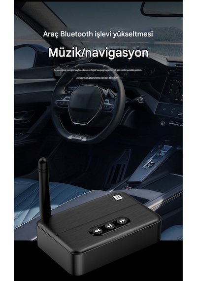 Antenli Bluetooth Adaptör Bluetooth 5.4 Receiver Aux Usb Rca Wireless Araç Hoparlör Bluetooth Kiti