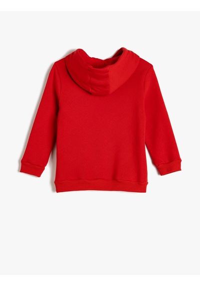 Koton Basic Kapşonlu Kanguru Cepli Uzun Kollu Sweatshirt Kırmızı 5wkb10106tk Kırmızı