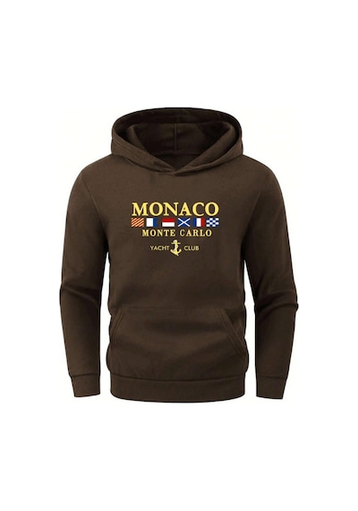 Altamira Erkek Monaco Baskılı Oversize Kapşonlu Sweatshirt 001