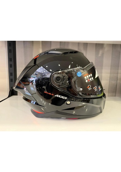 Axxıs Kask Panther Sv Solıd A1 Parlak Sıyah Siyah