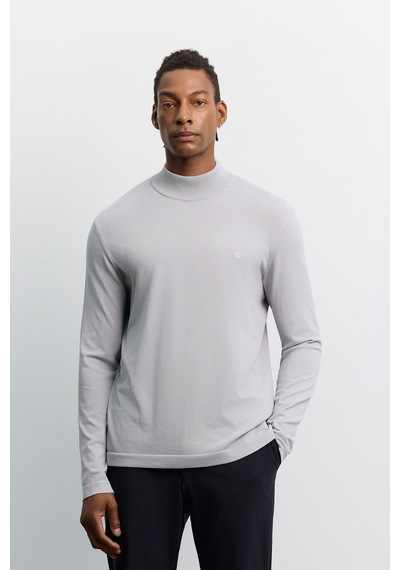 Avva Erkek Gri Yarım Balıkçı Yaka Rayon Tüylenmeyen Basic Regular Fit Triko Kazak B005151