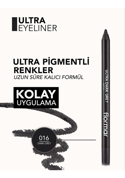 Ultra Eyeliner Yüksek Pigmentli & Mat Bitişli Kremsi Göz Kalemi 016 Dark Grey Belirtilmemiş